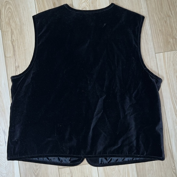 Vintage Talbots Holiday Christmas Black Embroidered Vest, Size XL - Picture 3 of 6